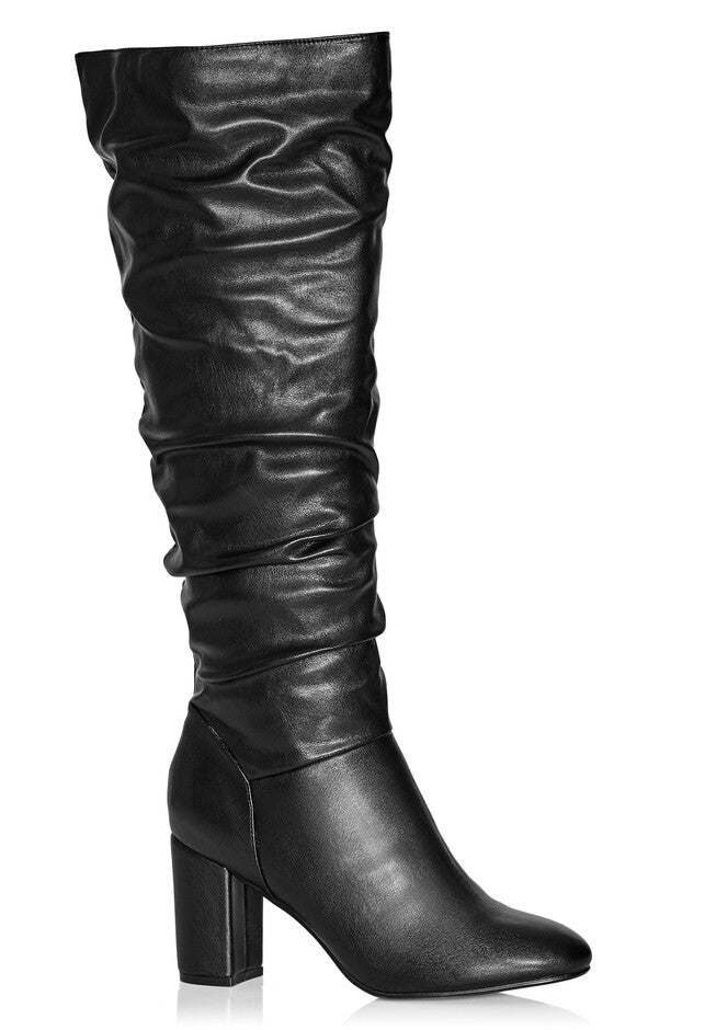 WIDE FIT Petra Sleek Knee Boot - black, BLACK, hi-res image number 0