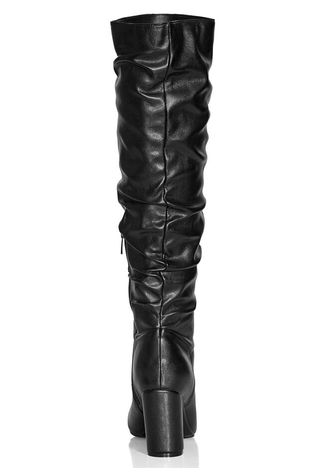 WIDE FIT Petra Sleek Knee Boot - black, BLACK, on-hover image number 1