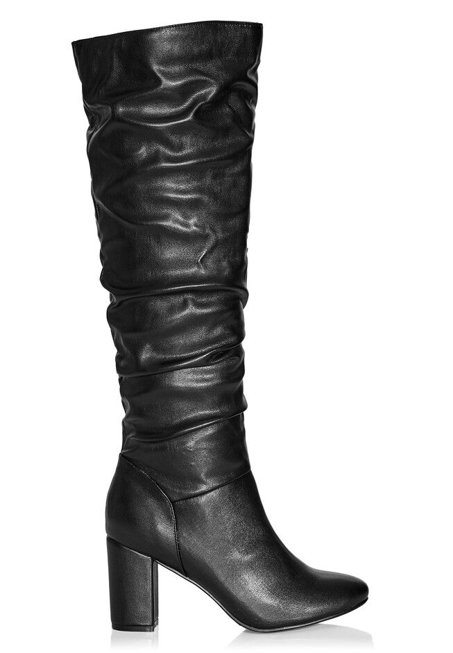 WIDE FIT Petra Sleek Knee Boot - black, BLACK, alternate image number 4