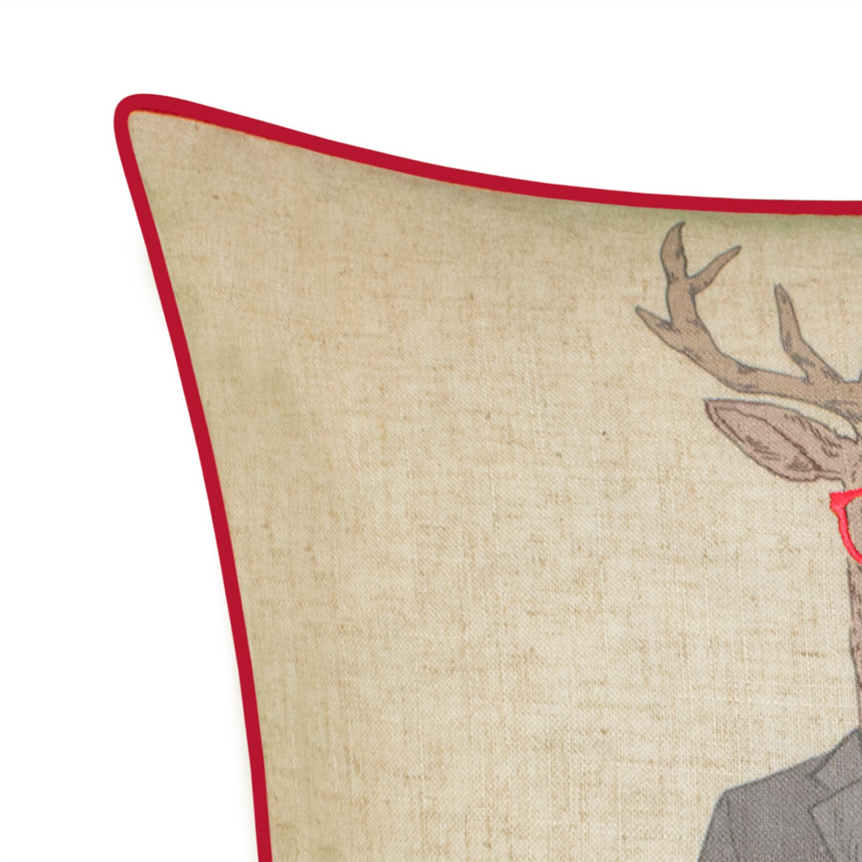 Holiday Christmas Plaid Reindeer Girlfriend Decorative Pillow , , alternate image number 3
