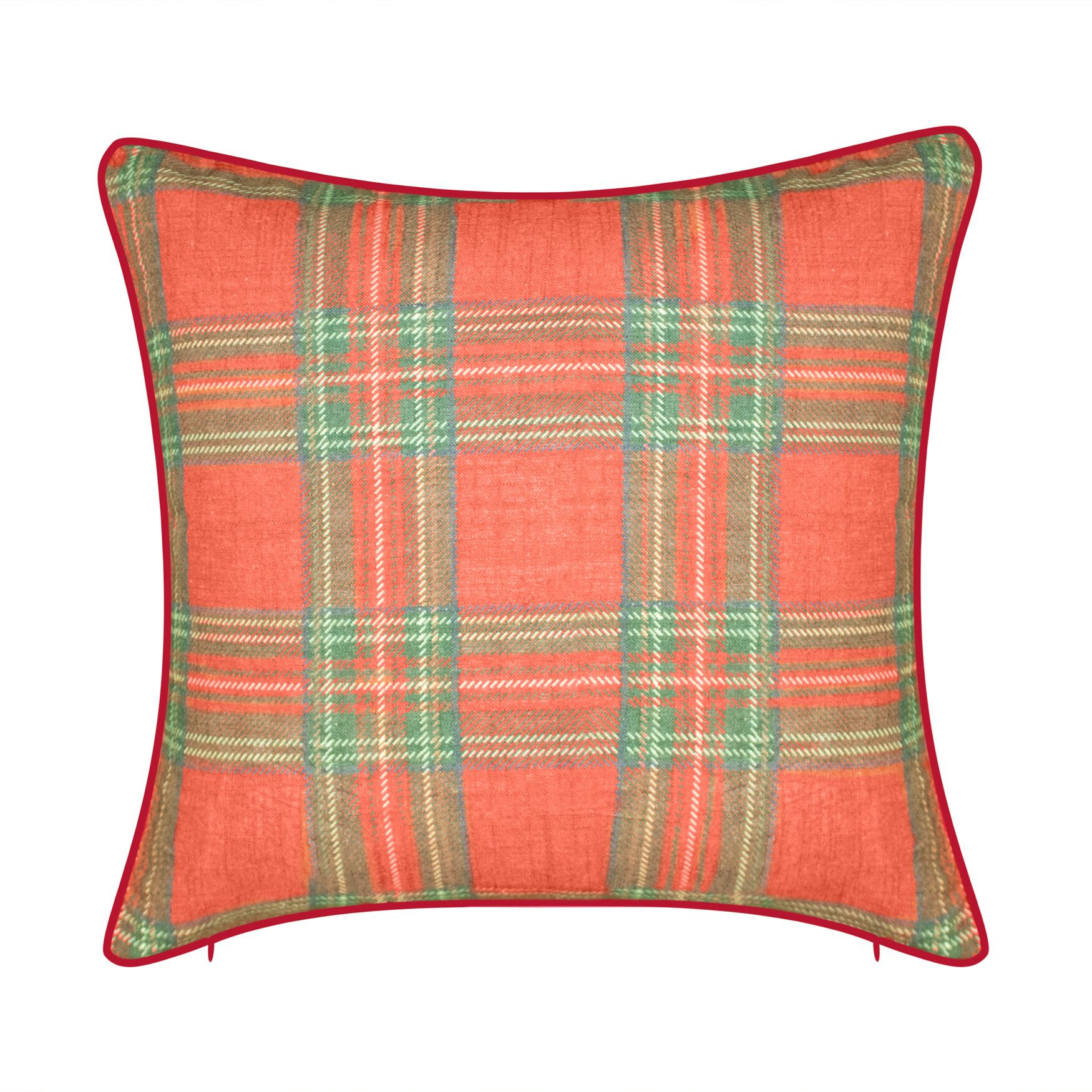 Holiday Christmas Plaid Reindeer Girlfriend Decorative Pillow , , on-hover image number 1