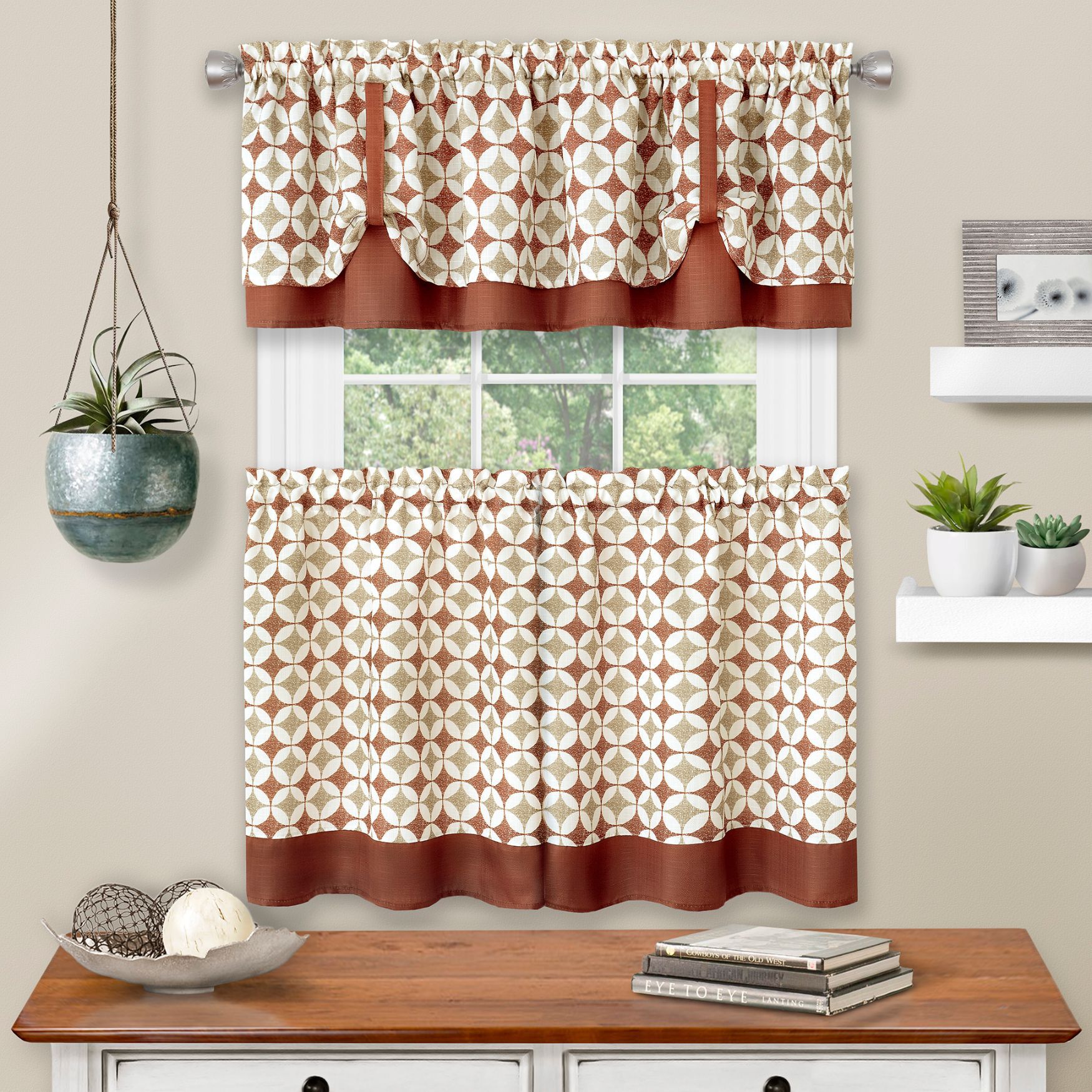 Callie Window Curtain Tier Pair and Valance Set - 58x24, , alternate image number 8