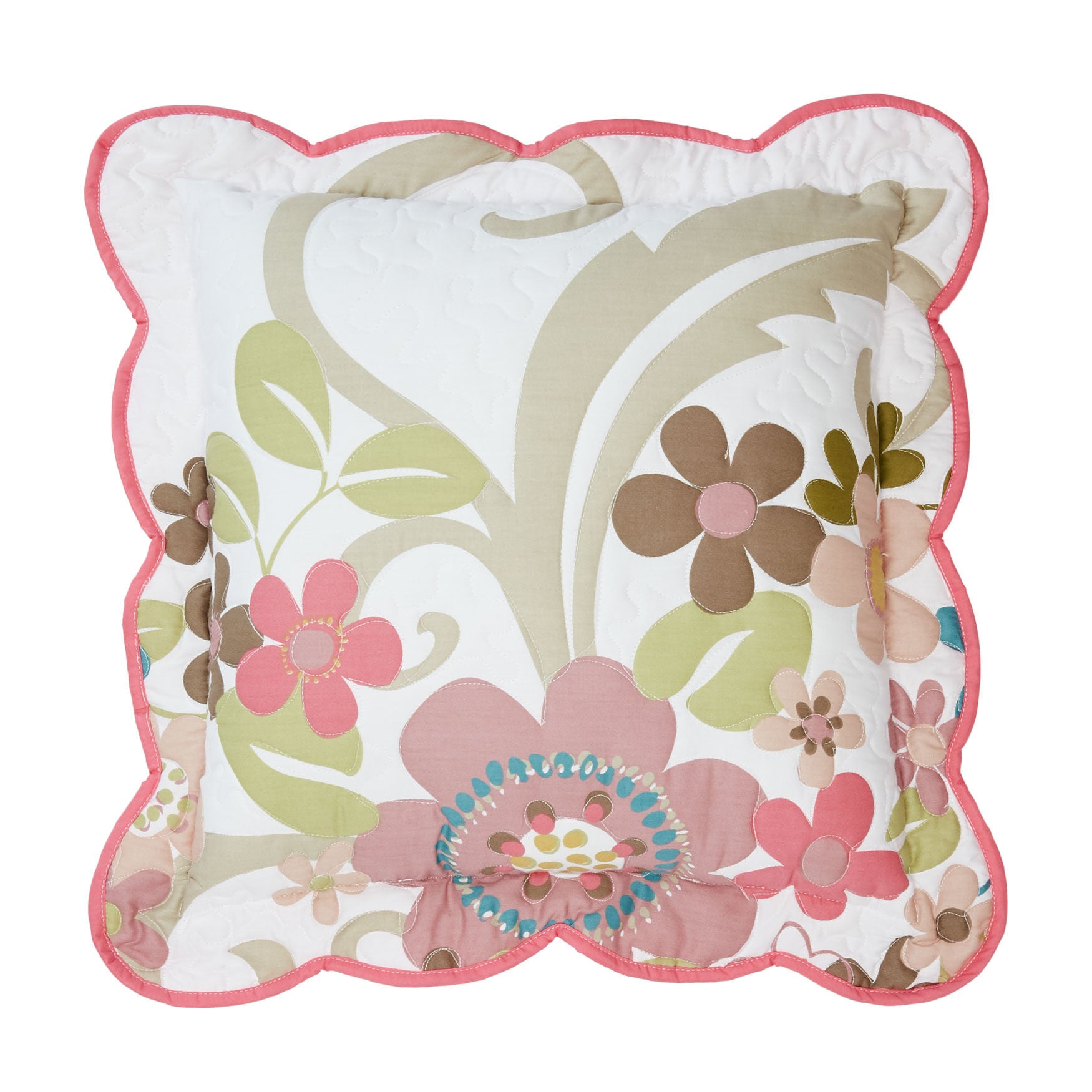 Jardin 16 inches Decorative Pillow, WHITE PINK, hi-res image number 0