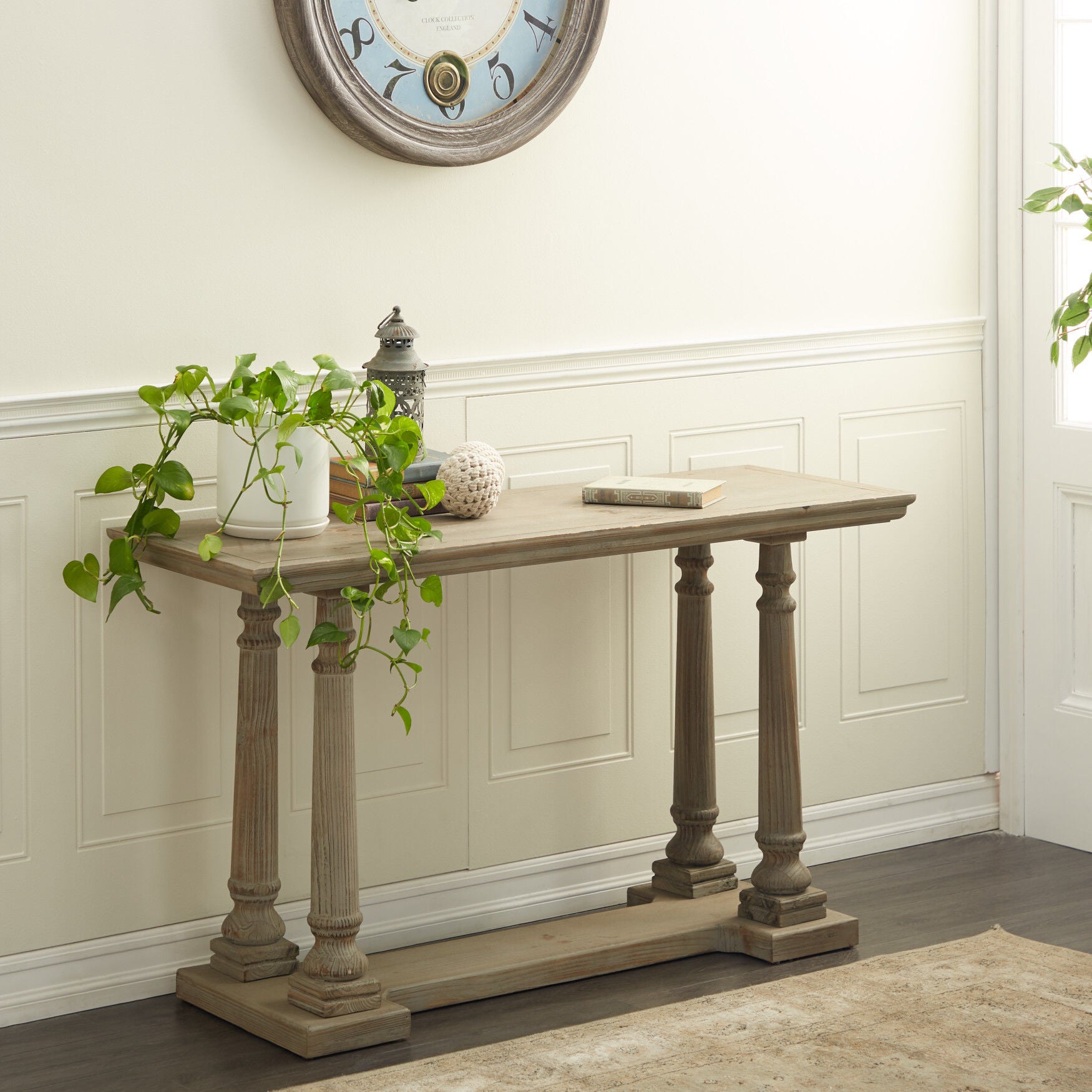 Light Brown Rustic Wood Console Table, 30 x 52, , alternate image number 4