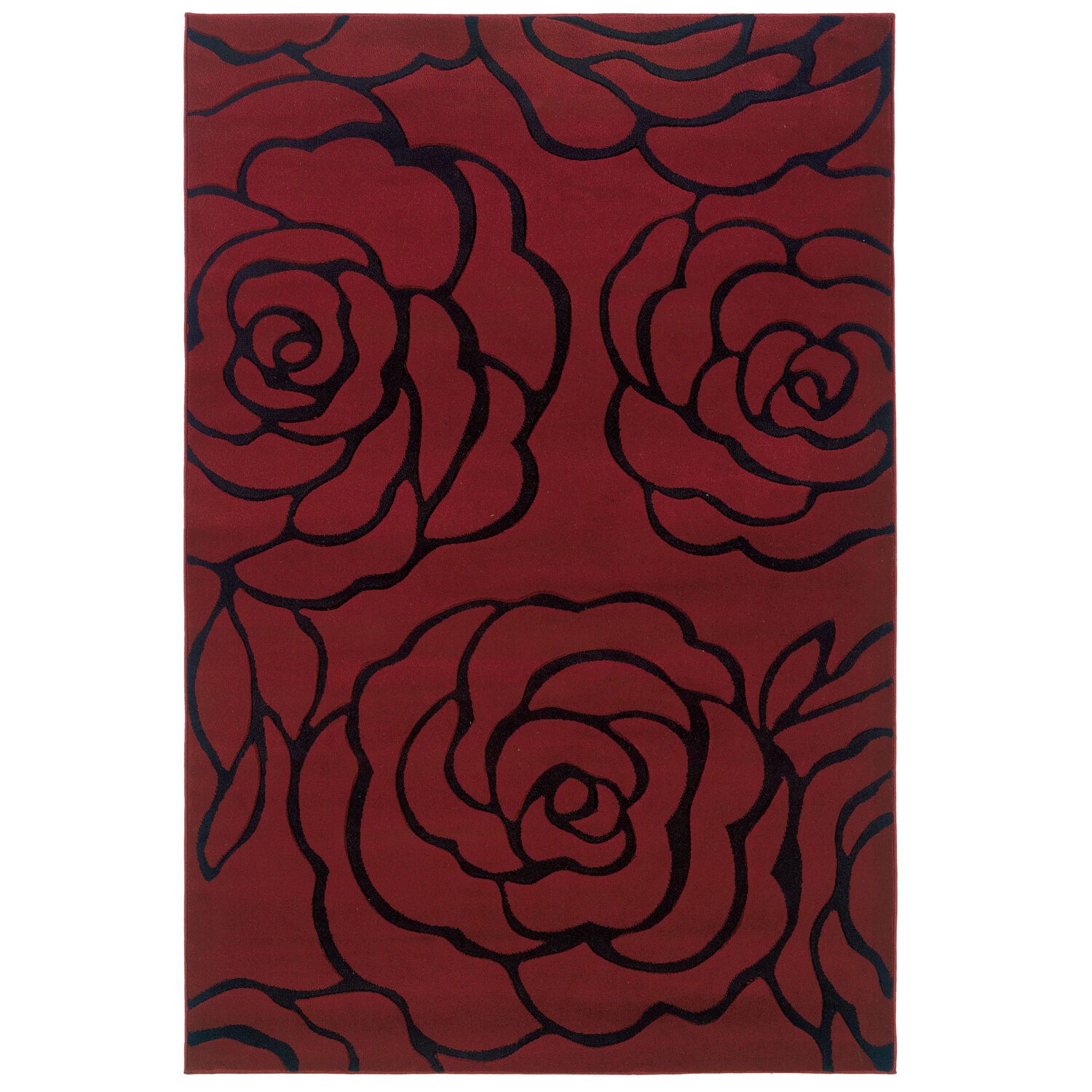 Milan Red/Black 8'X10' Area Rug, RED BLACK, hi-res image number 0