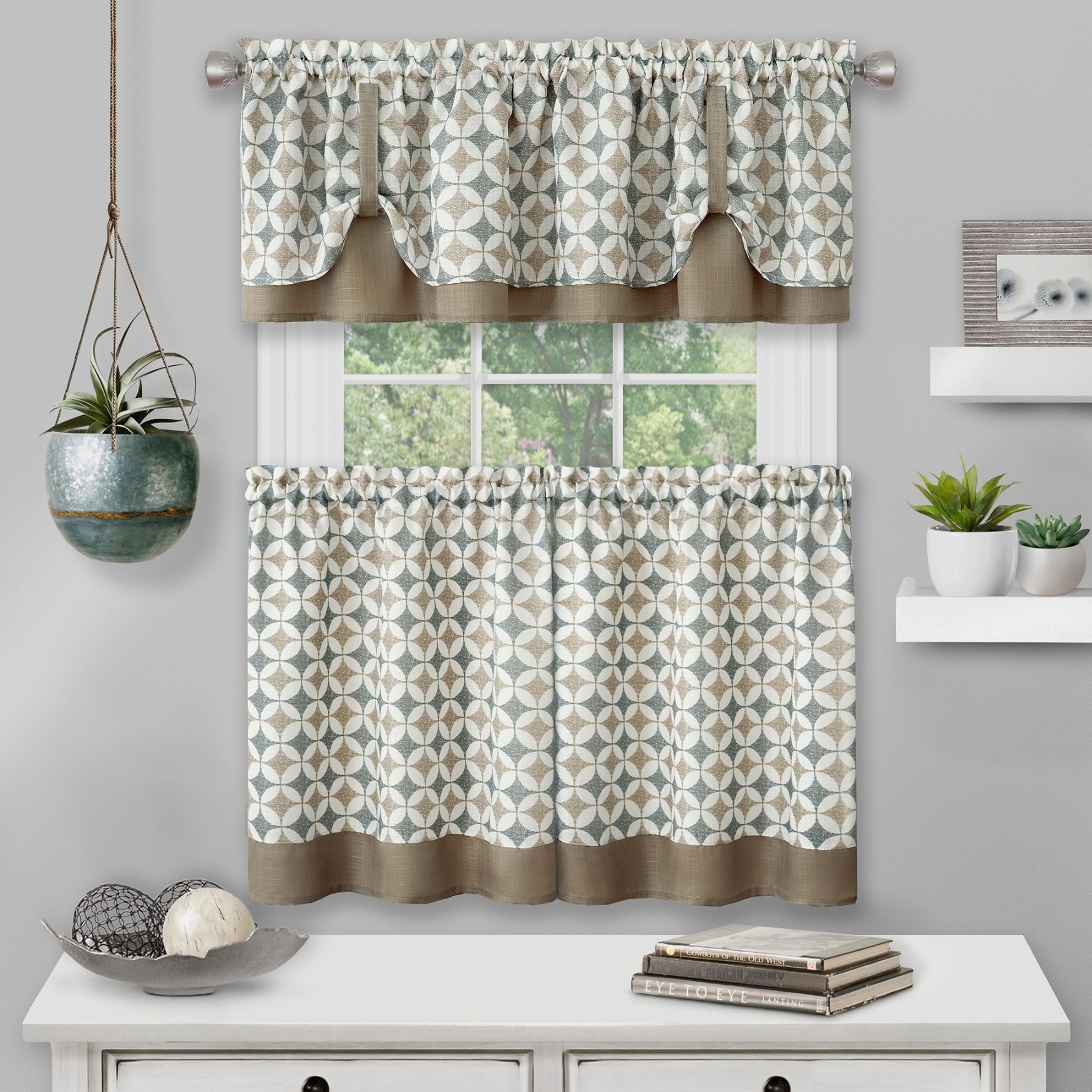 Callie Window Curtain Tier Pair and Valance Set - 58x24, , alternate image number 10