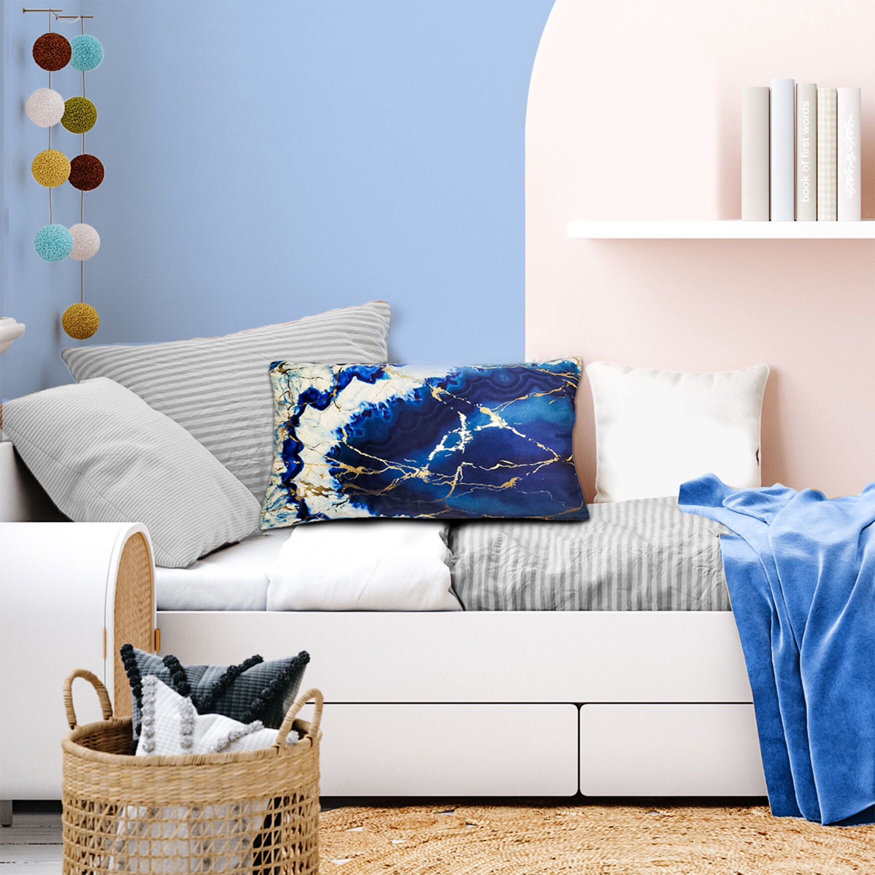 Edie@Home Velvet Geode Metallic Lumbar Decorative Pillow Dec Pillow, , alternate image number 5