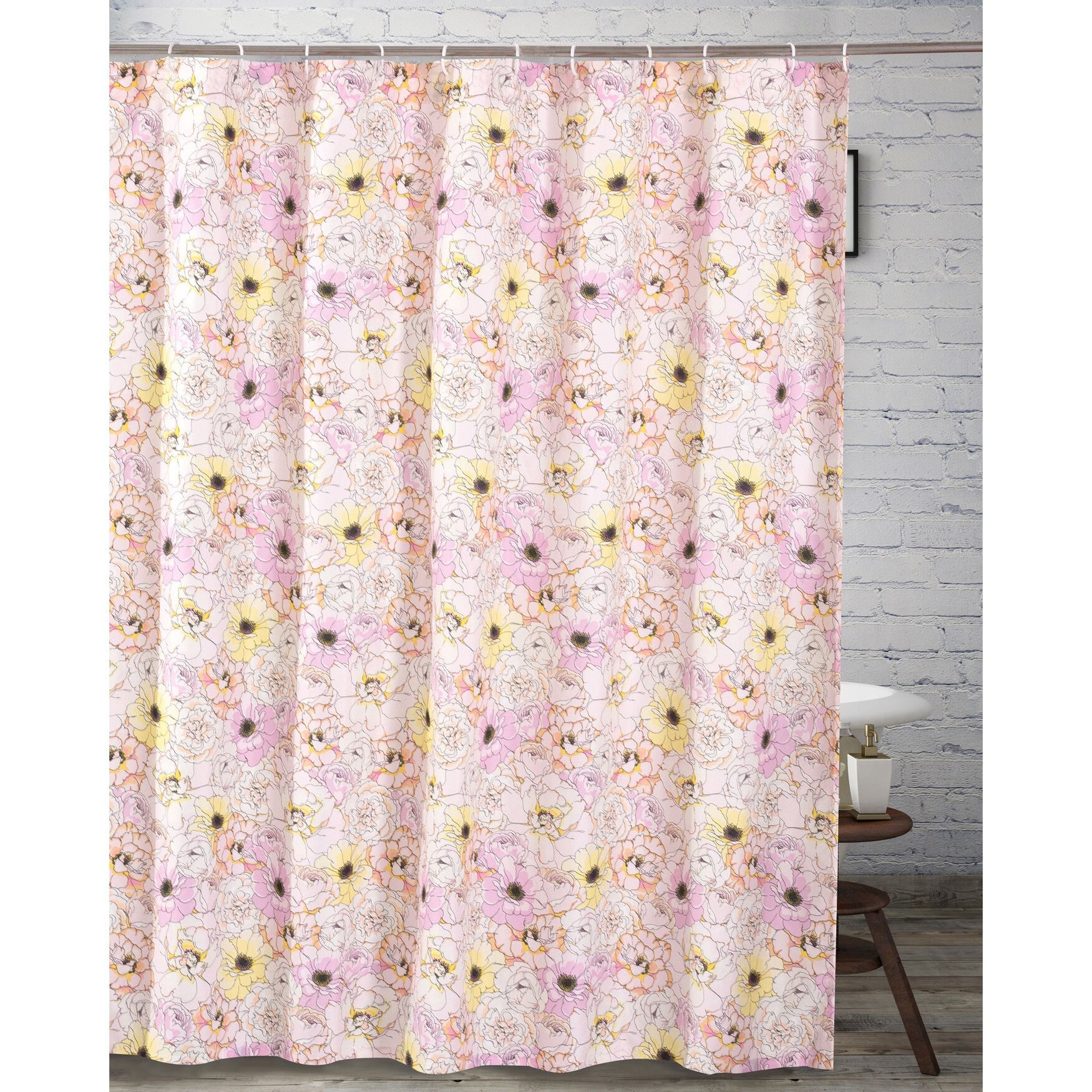 Misty Bloom Shower Curtain, , on-hover image number 1