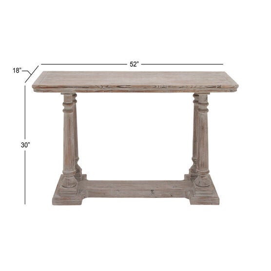 Light Brown Rustic Wood Console Table, 30 x 52, , alternate image number 3