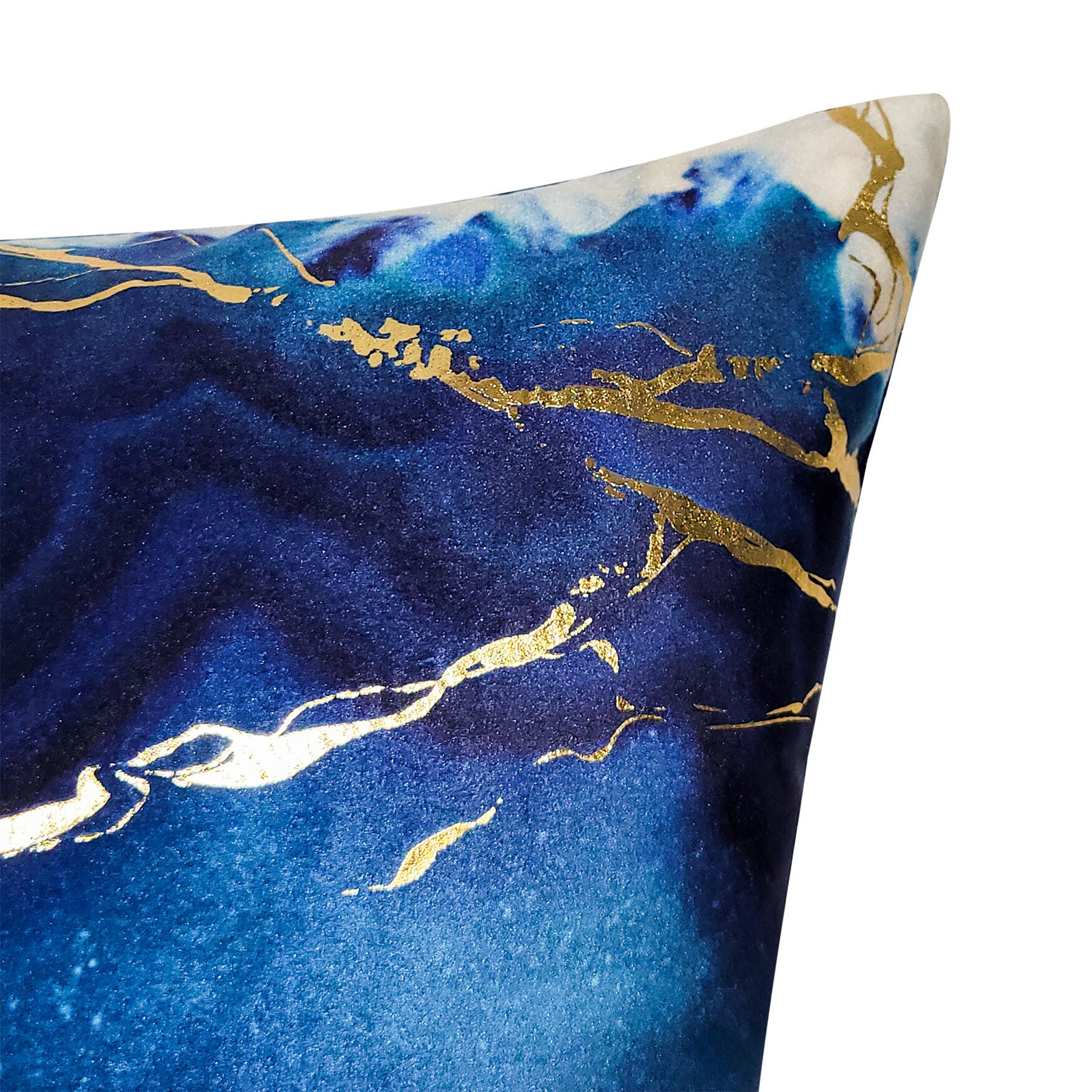 Edie@Home Velvet Geode Metallic Lumbar Decorative Pillow Dec Pillow, , alternate image number 2