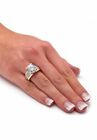 Yellow Gold-Plated Round Engagement Anniversary Ring Cubic Zirconia, , alternate image number null