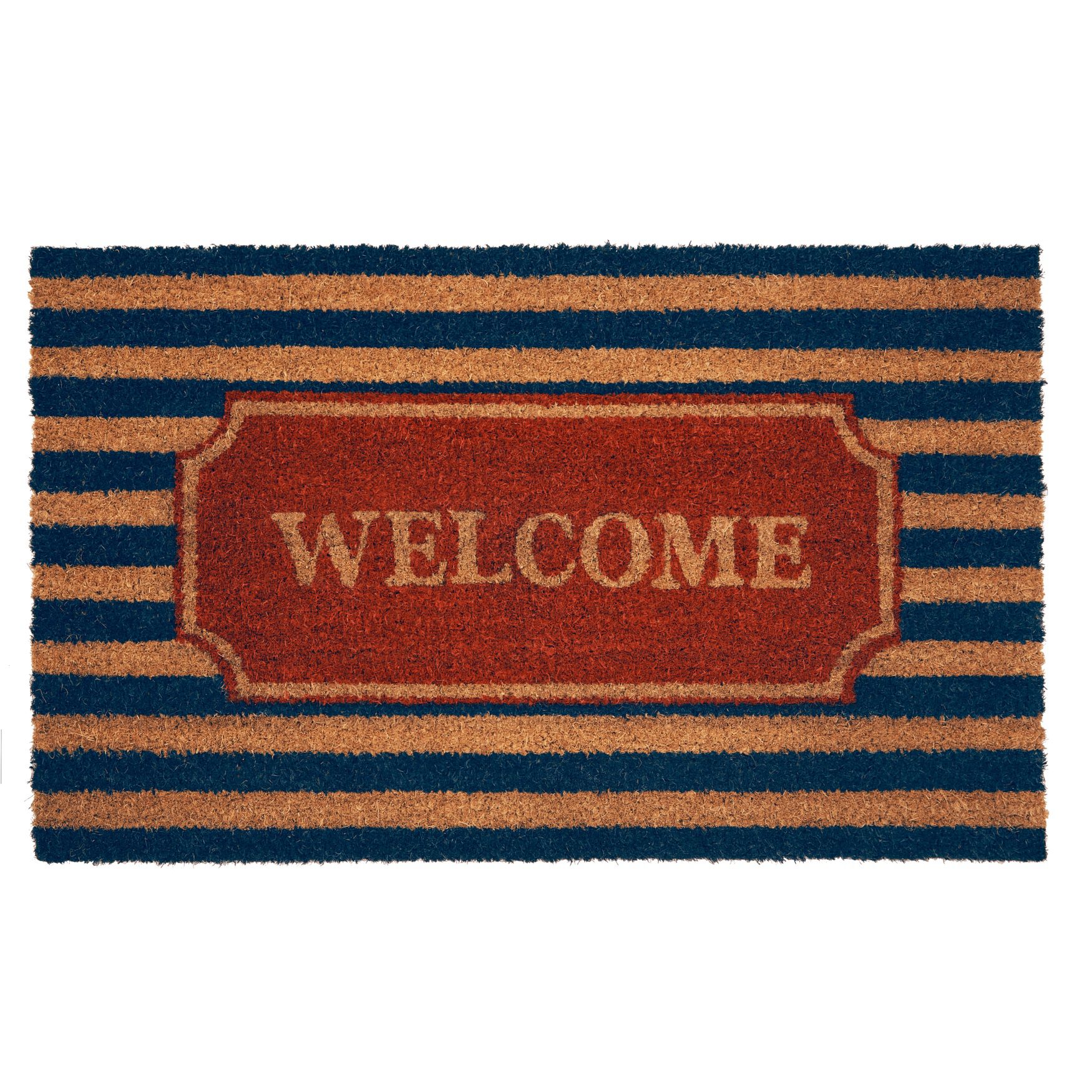 Printed Coir Door Mat 18 inches x 30 inches, RED BROWN BLACK, hi-res image number 0