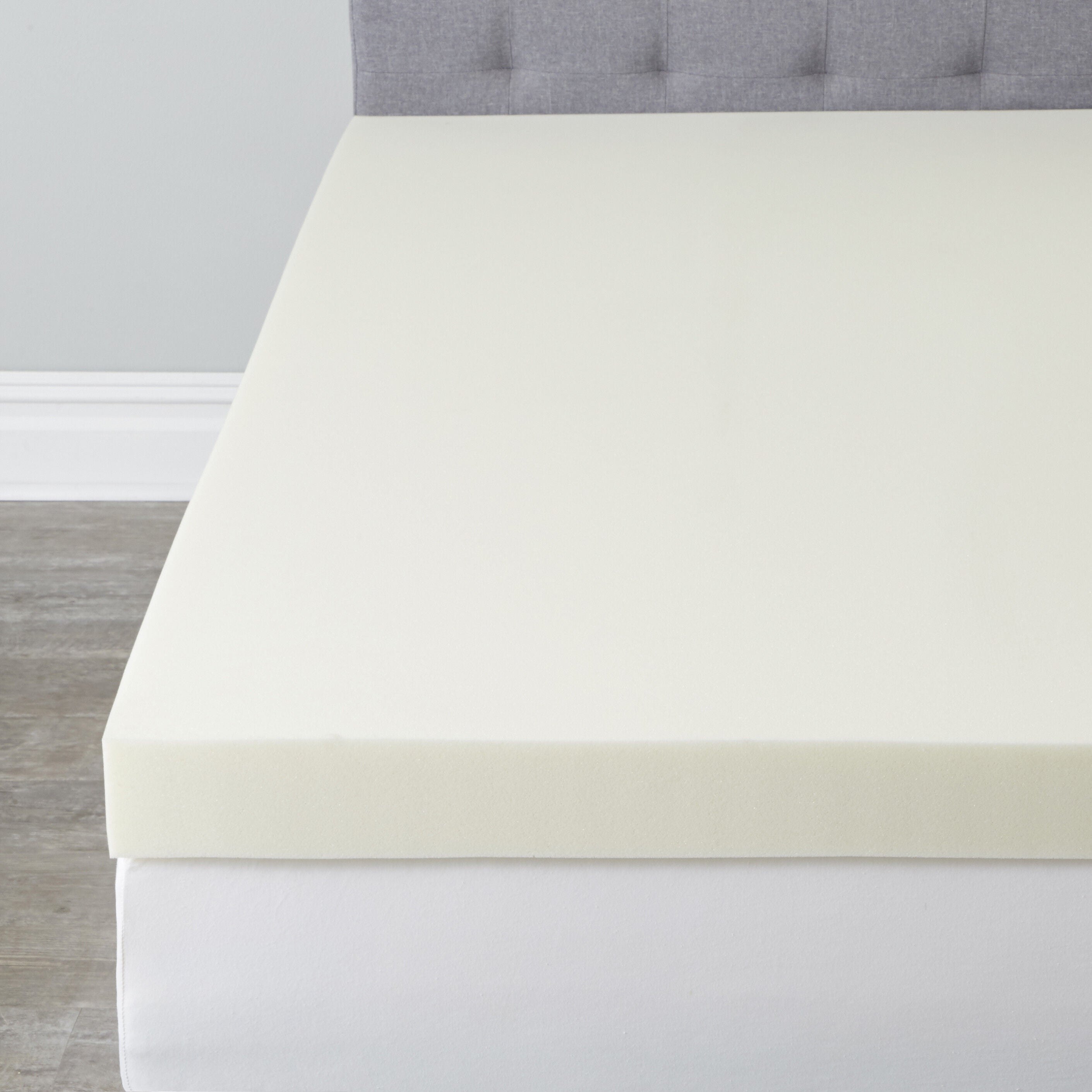 4 inches Thick Visco Elastic Memory Foam Mattress Topper, NATURAL, hi-res image number 0