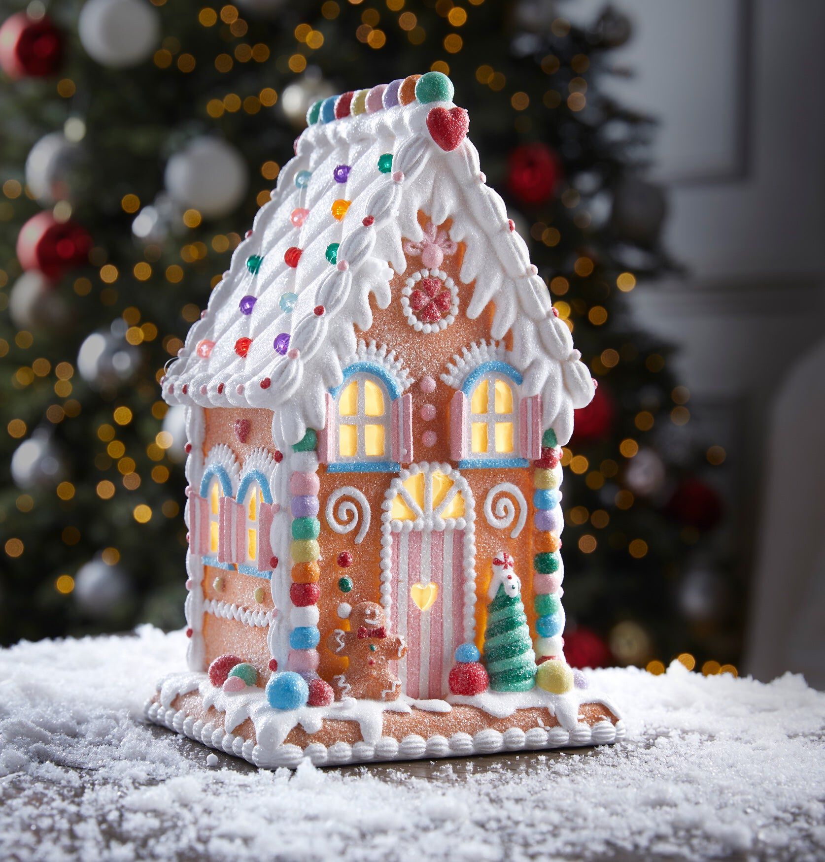 10" Pre-Lit Gingerbread house