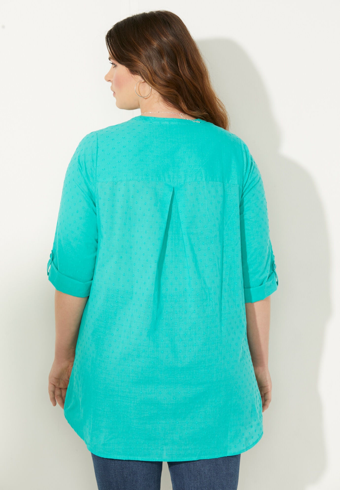 Swiss Dot Pintuck Blouse, , on-hover image number 1