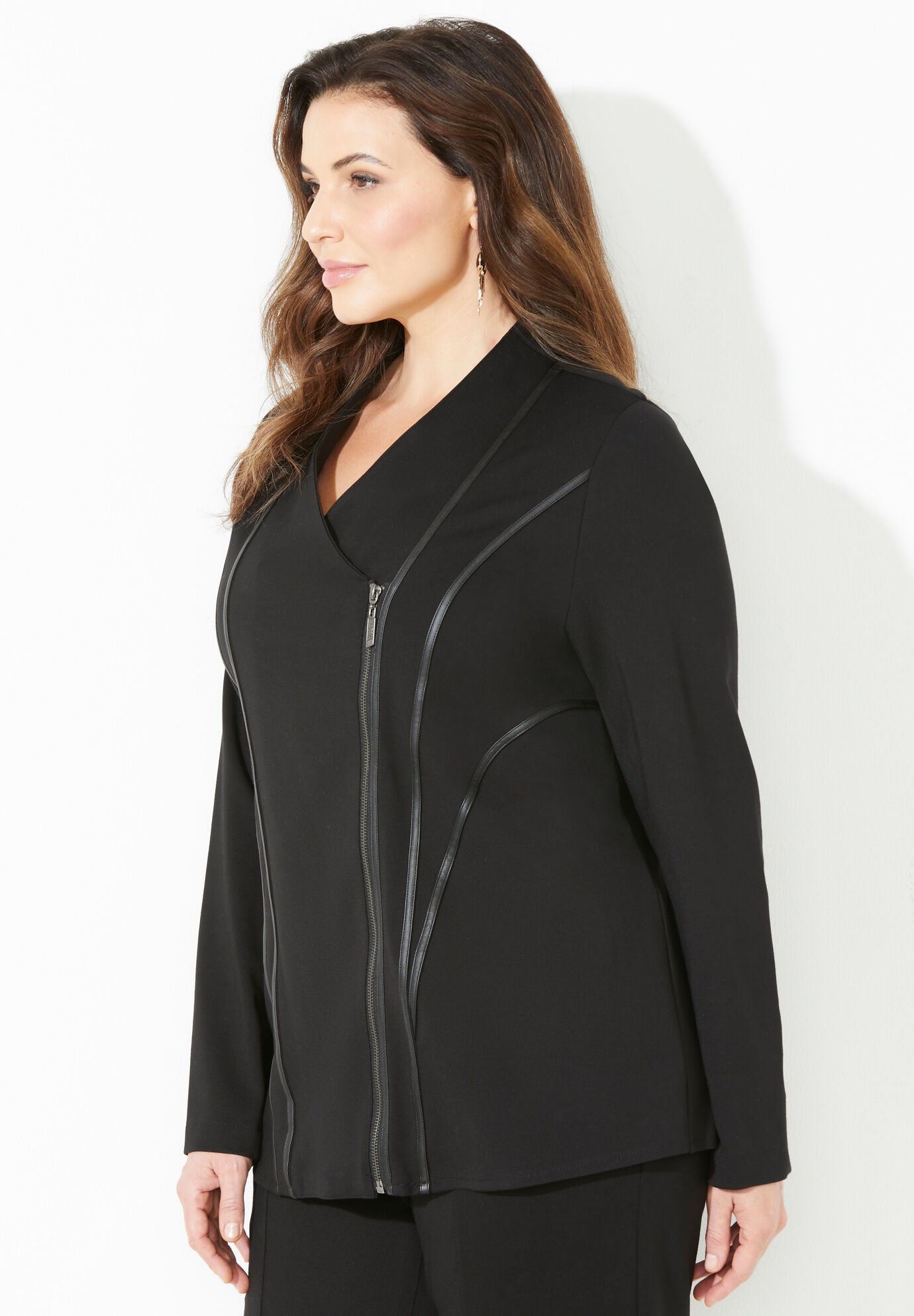 Curvy Collection Moto Jacket, , alternate image number 2