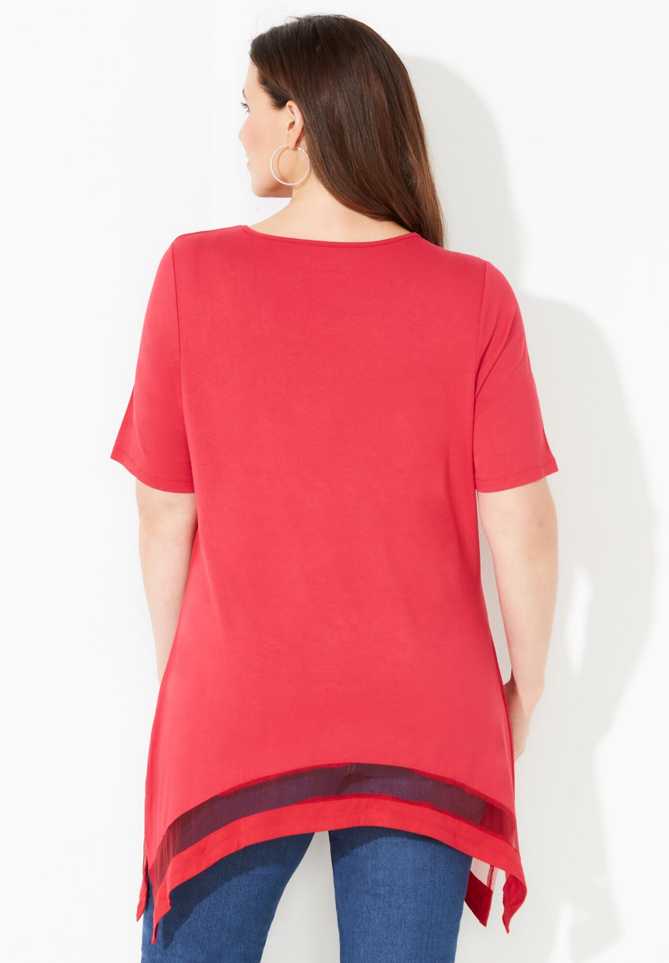 Mesh Hem Shark-Bite Top, , on-hover image number 1