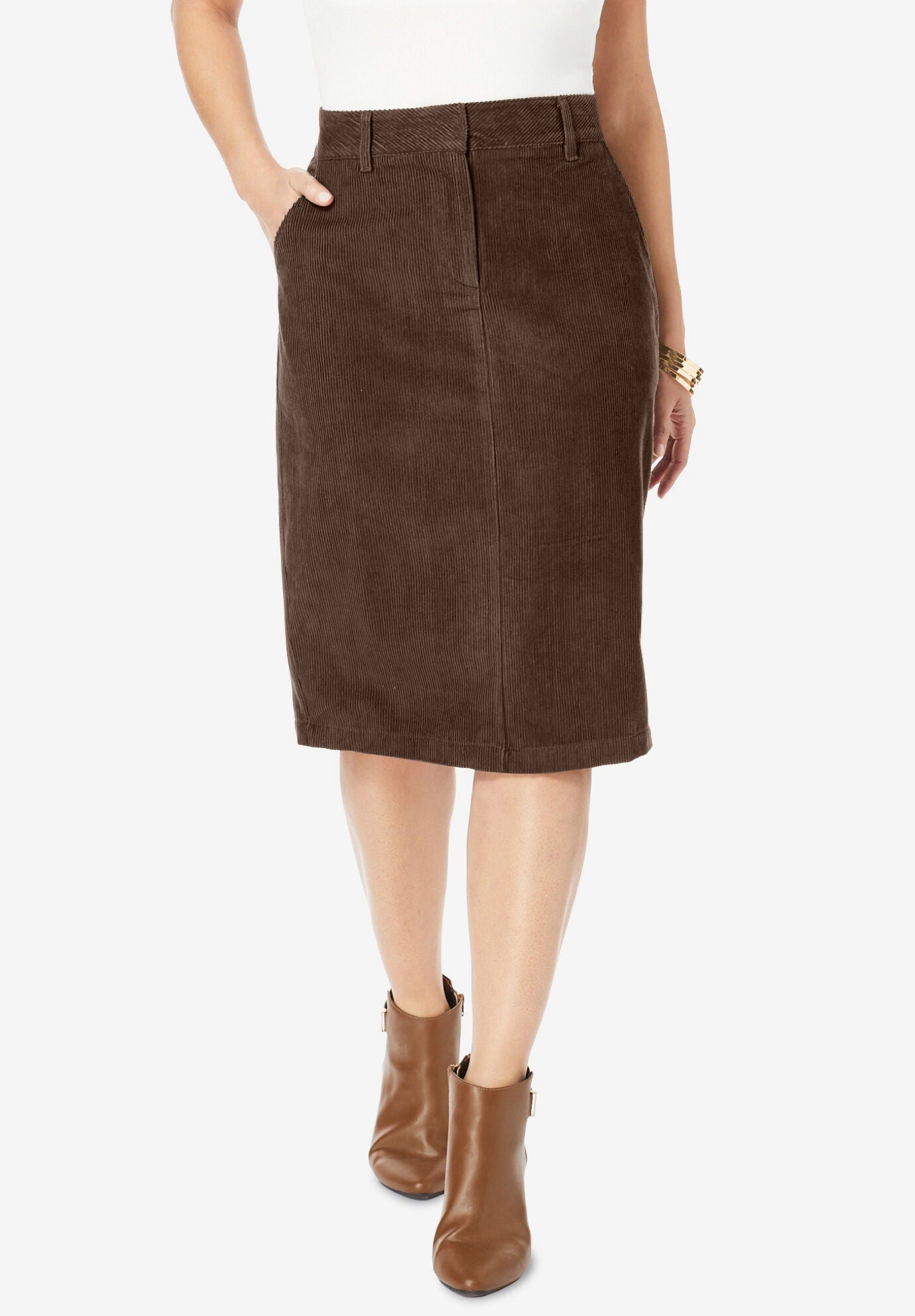Corduroy Skirt, CHOCOLATE, hi-res image number 0