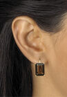 Yellow Gold-Plated Genuine Smoky Quartz Ring and Earring Set, , alternate image number null