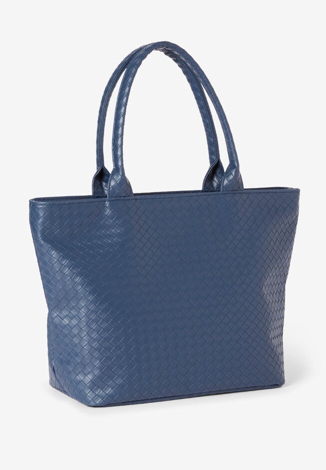 Basketweave Tote, NAVY, hi-res image number null