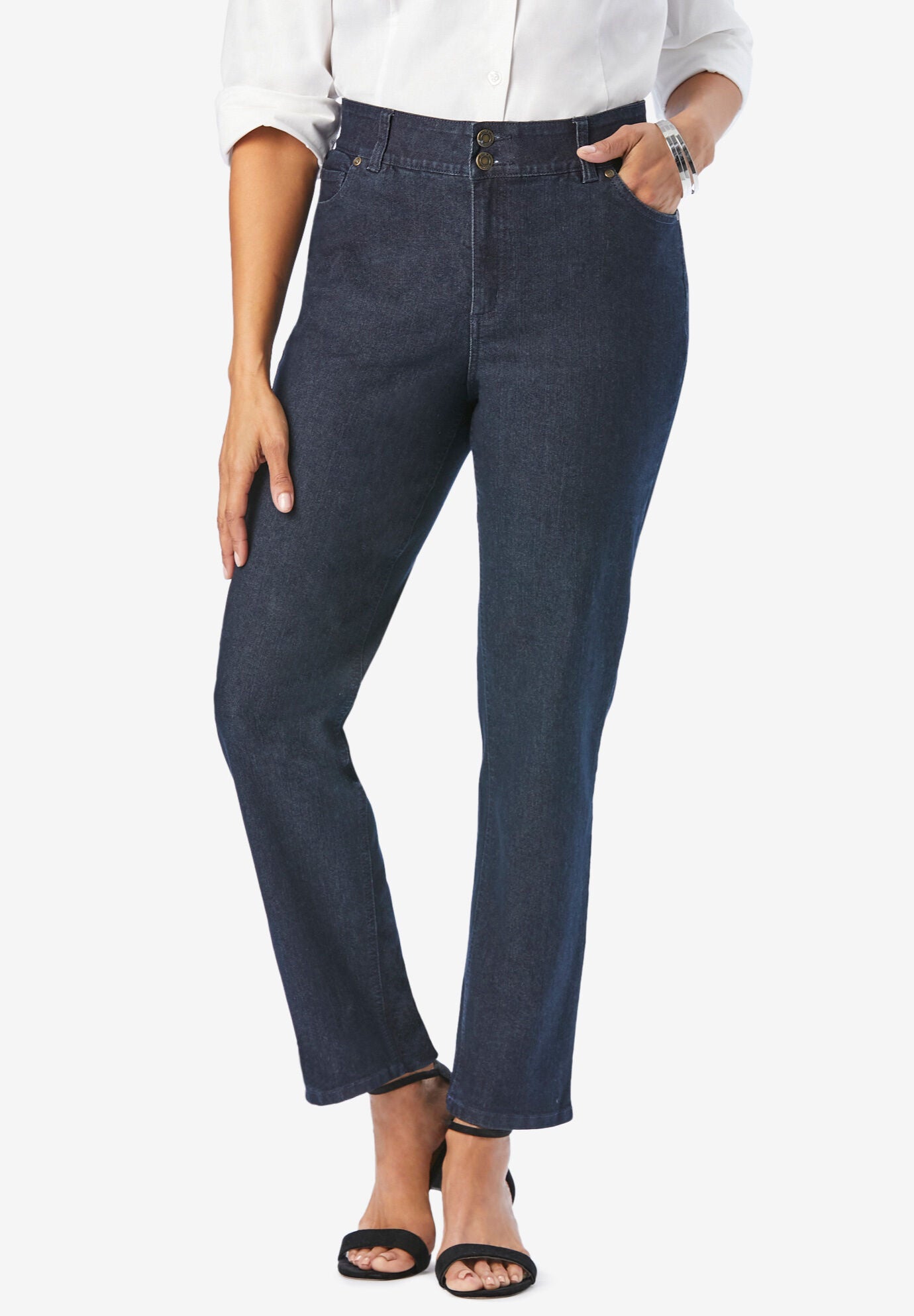 Tummy Control Straight Leg Jean, INDIGO, hi-res image number 0