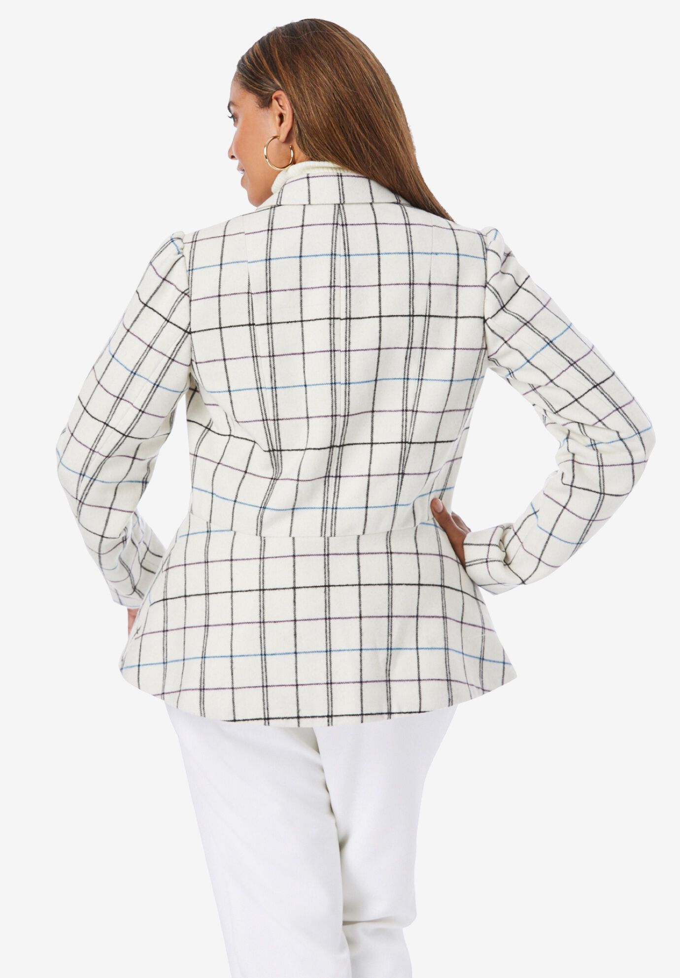 Wool-Blend Peplum Blazer, , on-hover image number 1