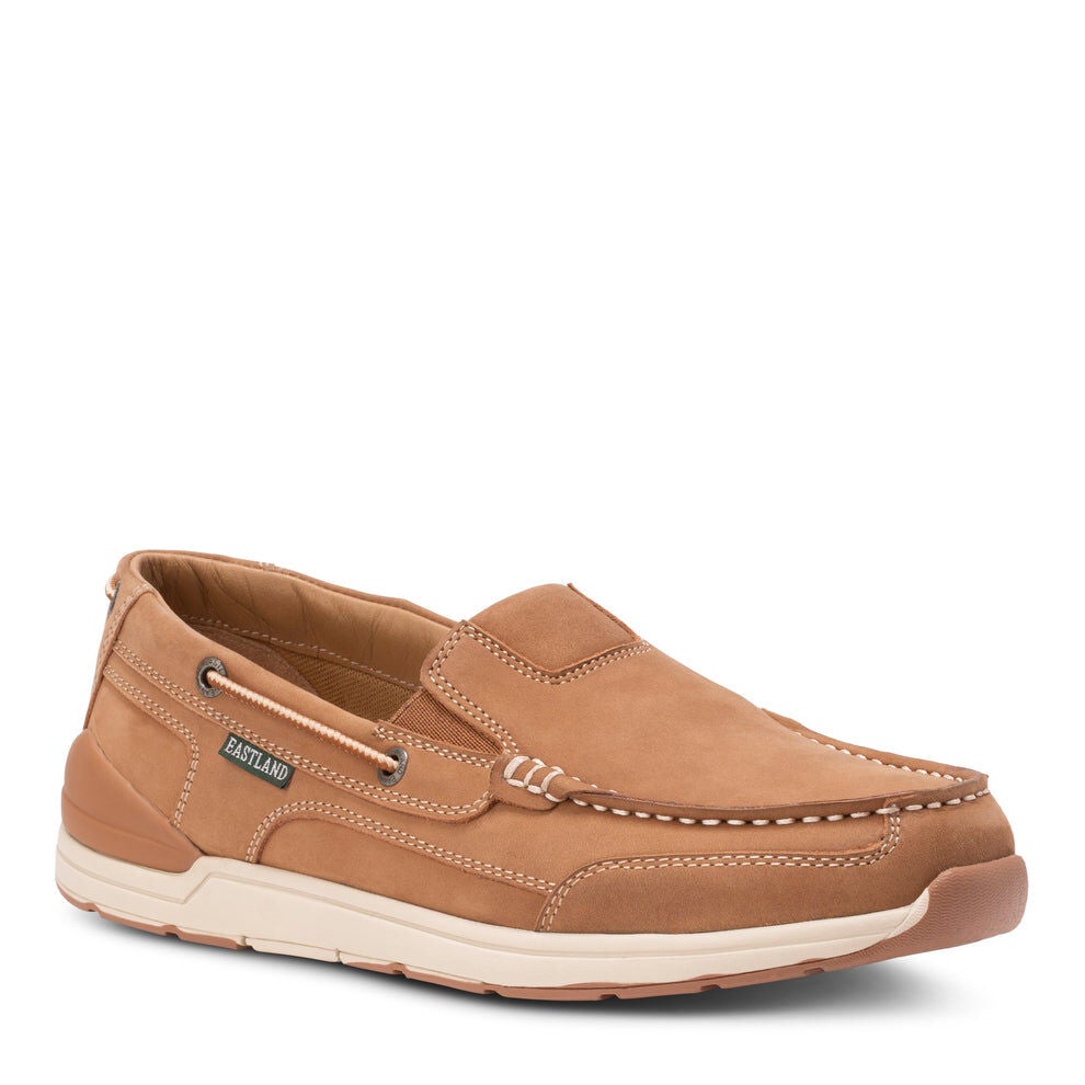 Thames Leather Boat Shoe Slip On, TAN, hi-res image number 0