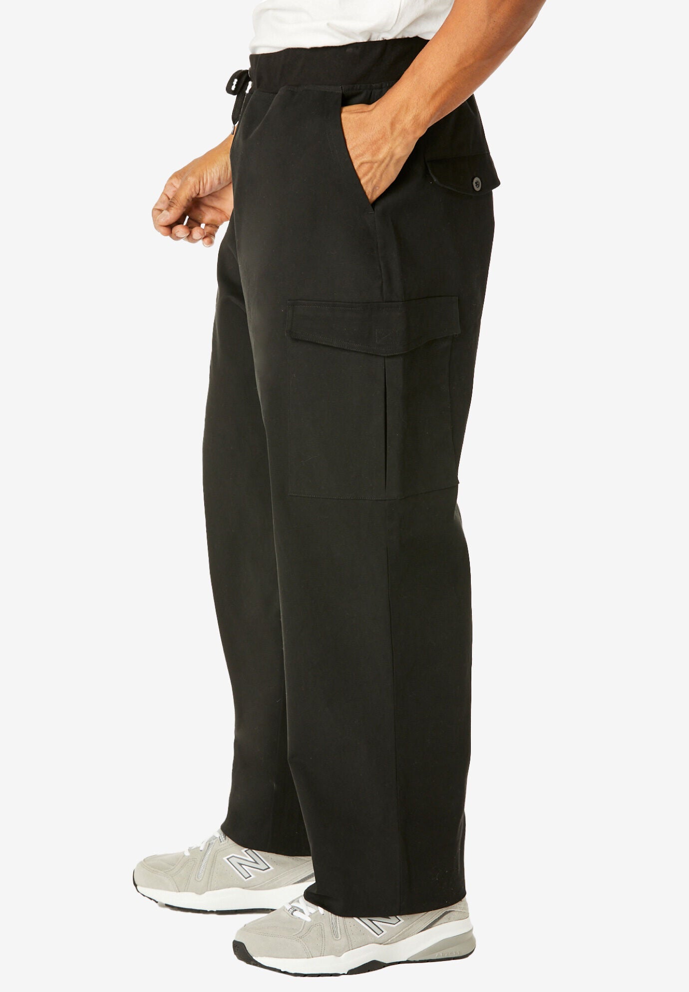 Ribbed Elastic Waist Stretch Cargo Pant, , alternate image number 2