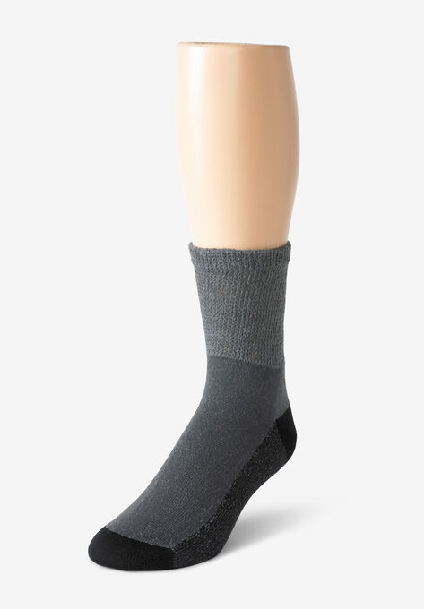 1/4 Length Cushioned Crew Socks 3-Pack, HEATHER CHARCOAL, hi-res image number null