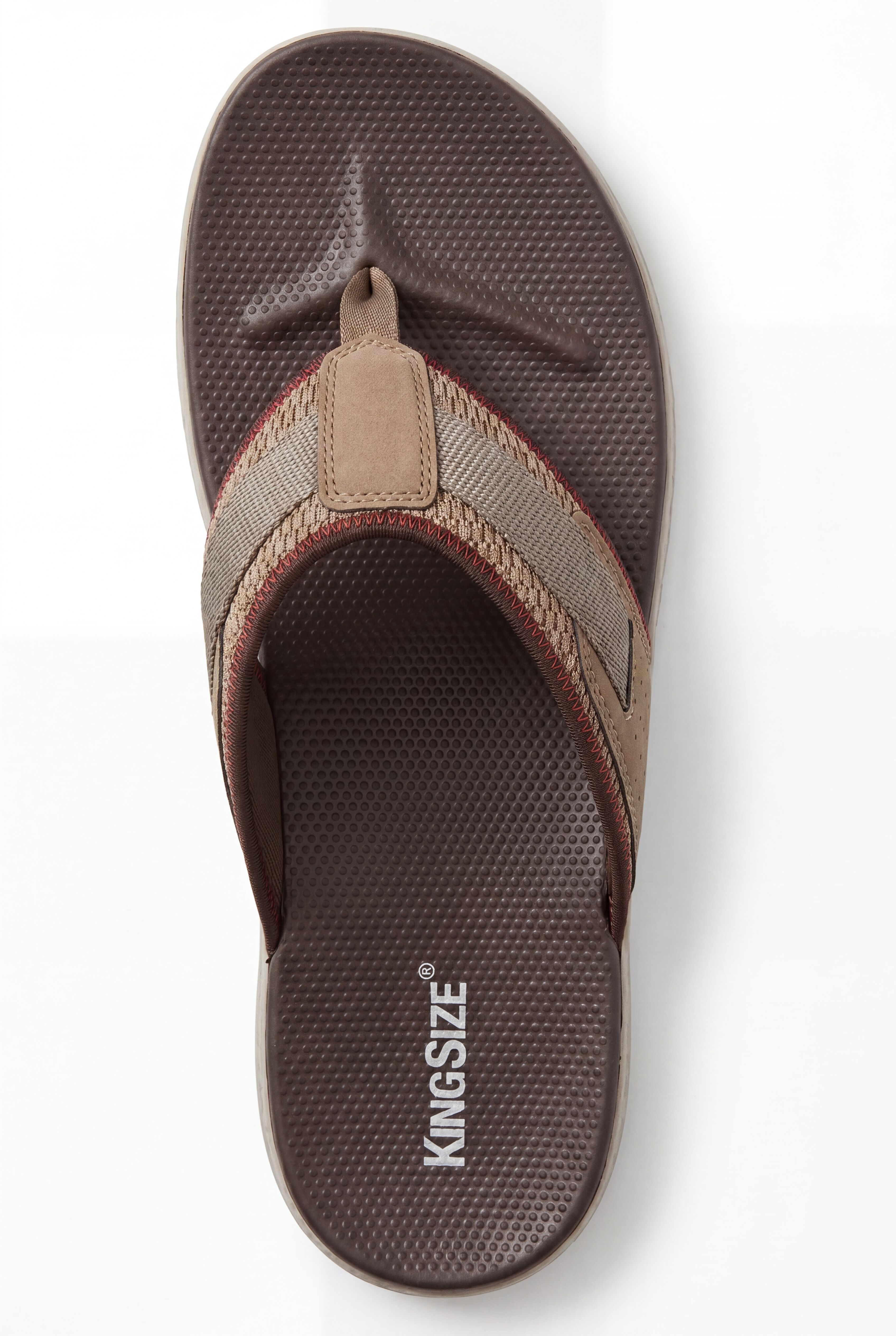 Big and Tall Canvas Flip Flop from KingSize, BROWN, alternate image number 3