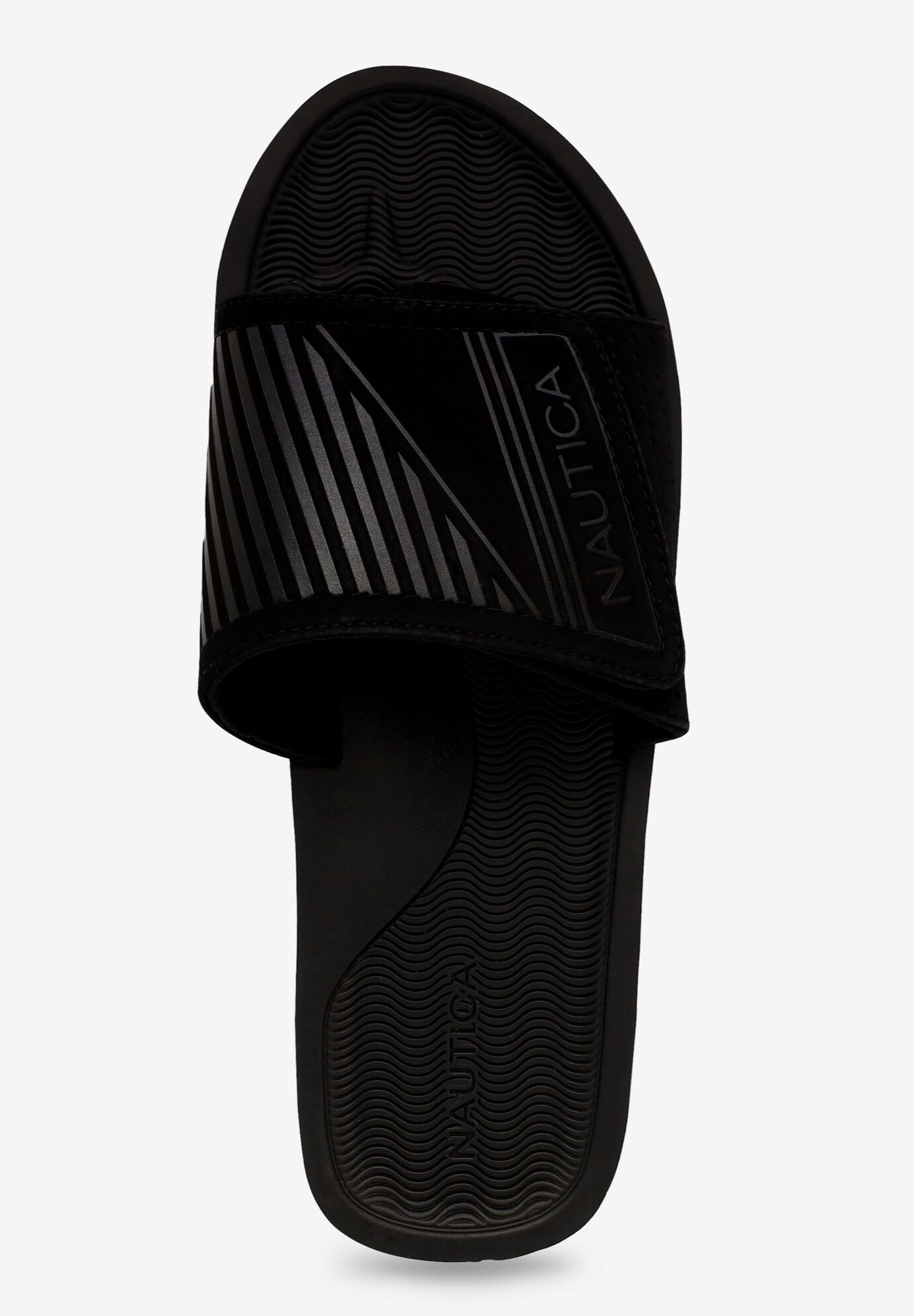 Nautica Stone Adjustable Slides, BLACK, alternate image number 4