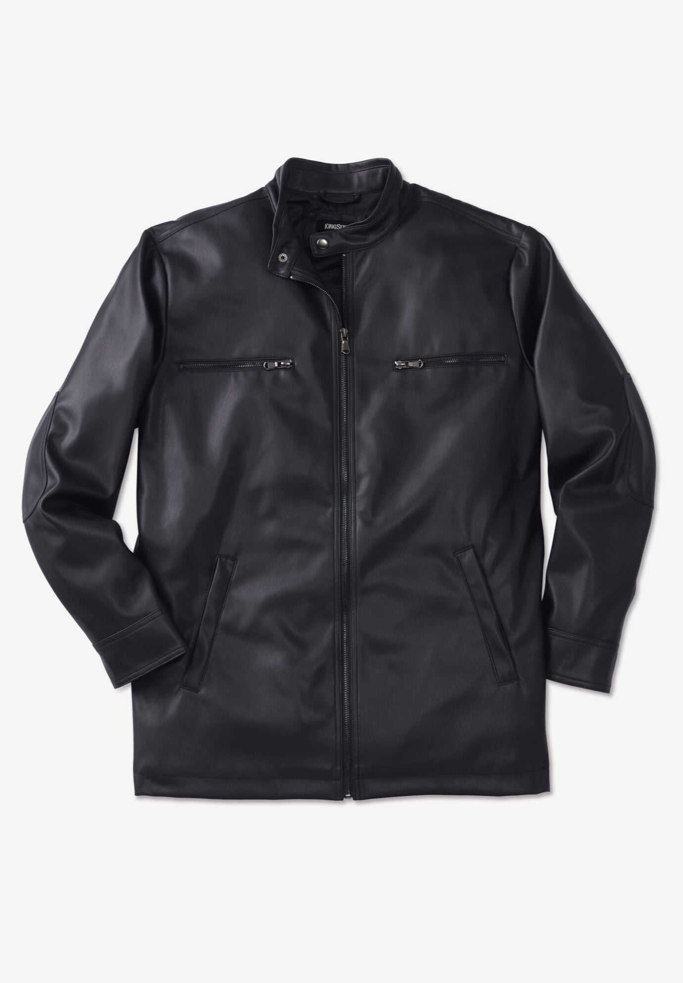 Faux Leather Moto Jacket, BLACK, hi-res image number 0