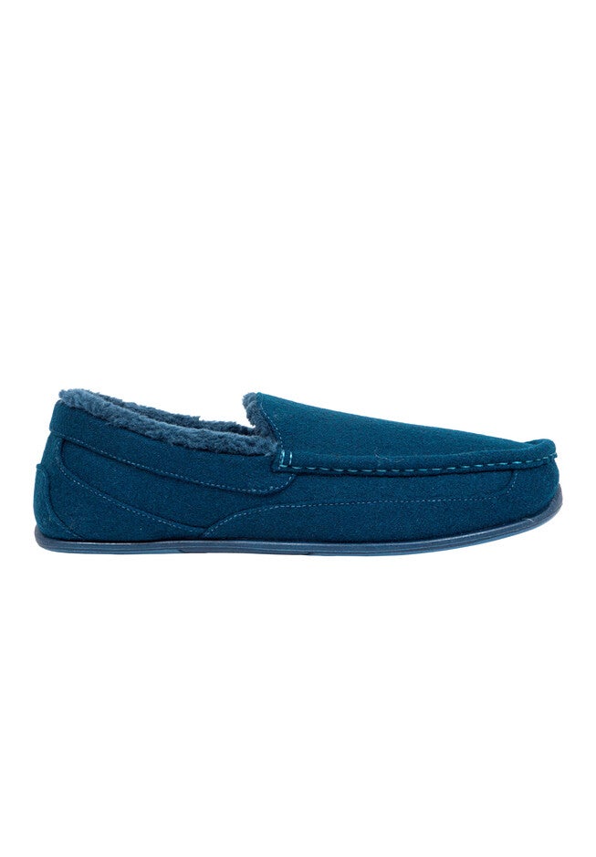 Spun Wool Moccasin Slippers, , alternate image number null