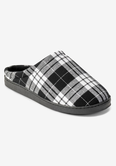Fleece Clog Slippers, HEATHER GREY PLAID, hi-res image number null