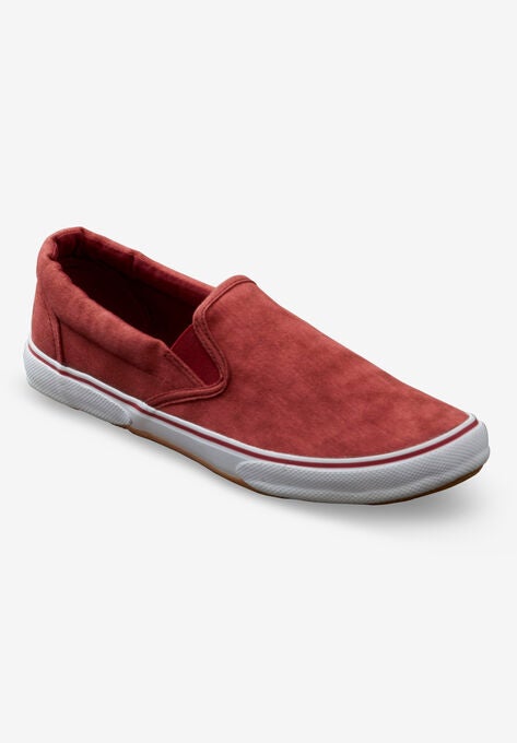 Canvas Slip-On Shoes, RICH BURGUNDY, hi-res image number null