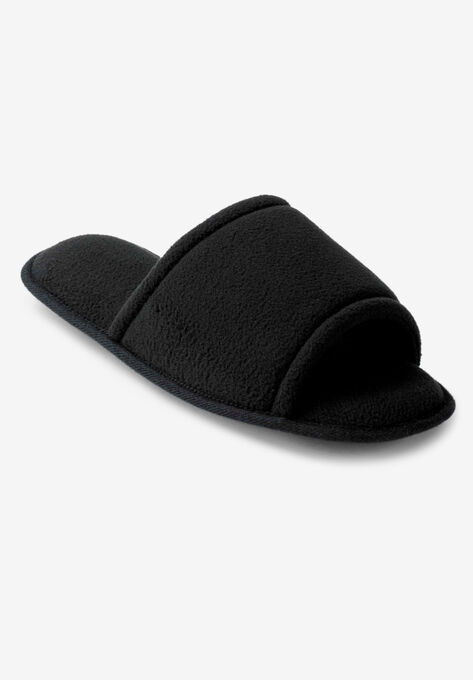 Fleece lined slide slipper, BLACK, hi-res image number null
