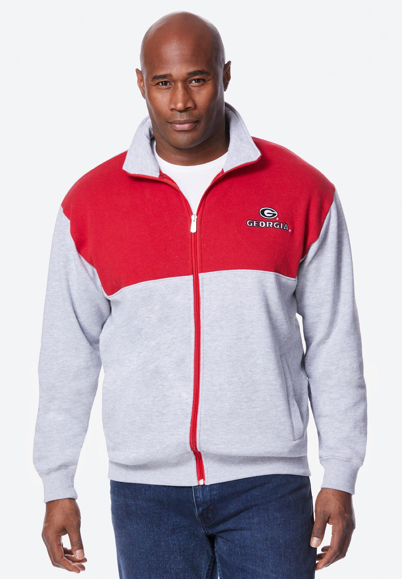 Zip Front Fleece Jacket, GEORGIA, hi-res image number 0
