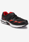 KingSize No-Tie Sneakers, JET BLACK BLAZE RED, hi-res image number null