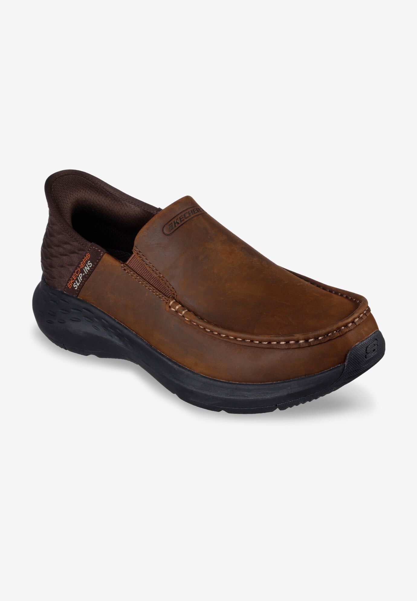 Skechers&reg; Slip-Ins&reg;: Casual Leather , DARK BROWN LEATHER, hi-res image number 0