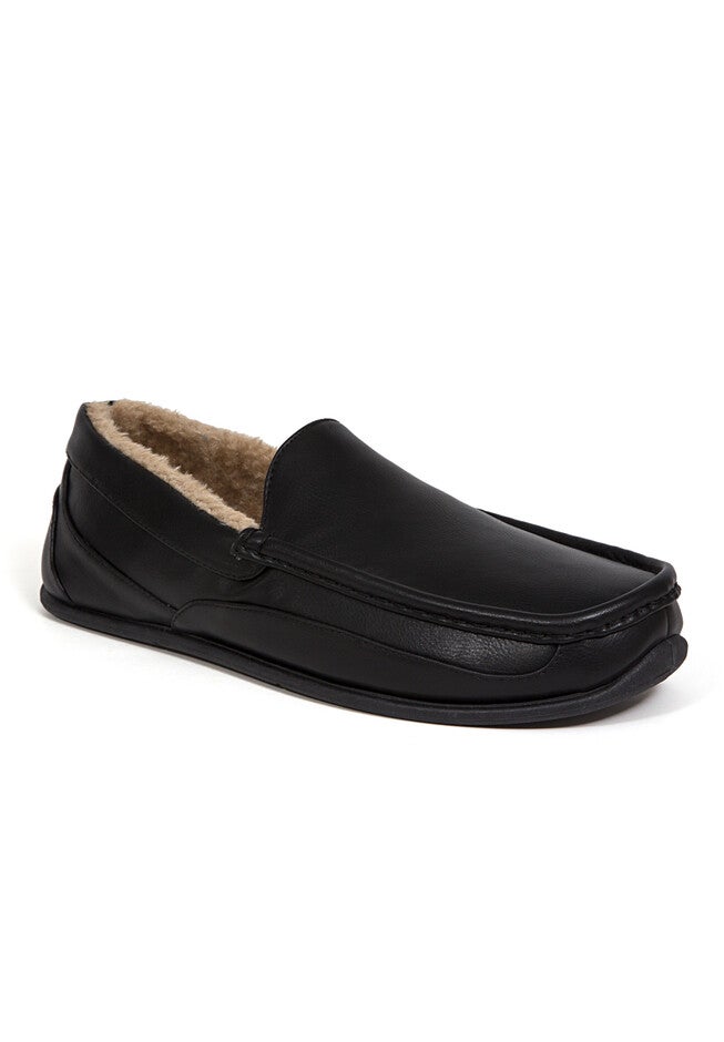 Spun Faux Leather Slippers, BLACK, hi-res image number null