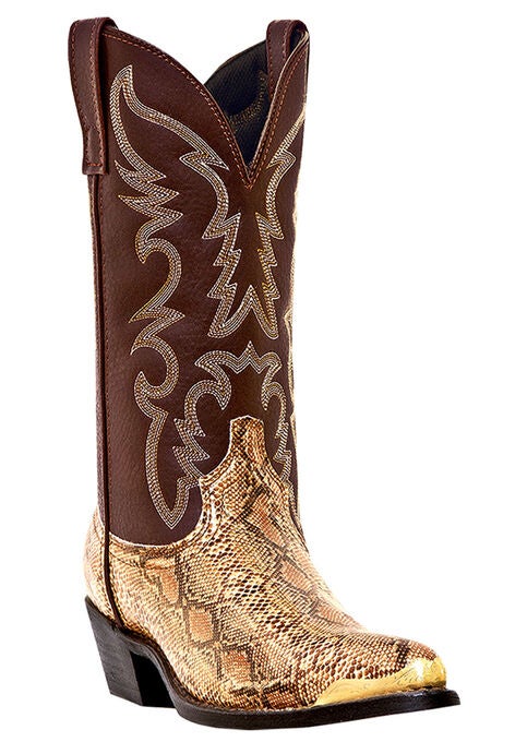 Laredo 12" Snake Print Boots, BROWN, hi-res image number null