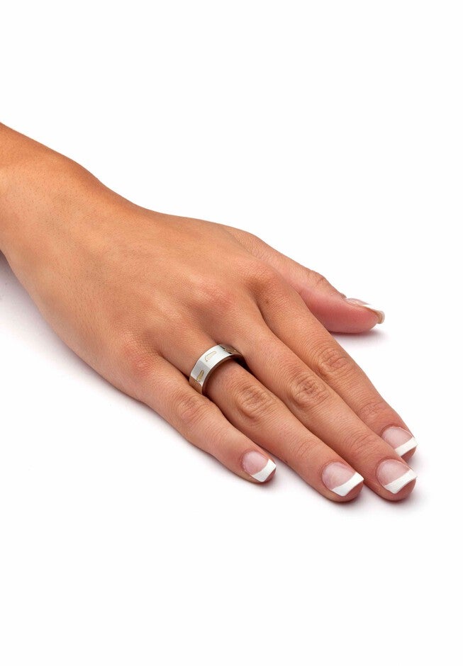 Gold Ion-Plated Stainless Steel Two-Tone "Footprints in the Sand" Ring, , alternate image number 2