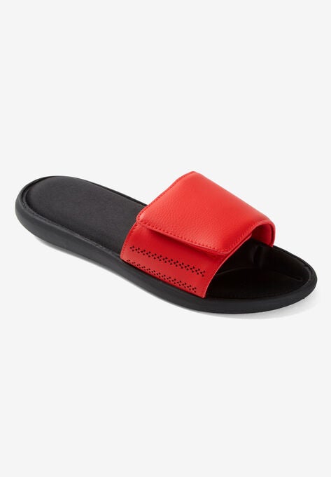 Memory Foam Adjustable Strap Closure Slide, RED, hi-res image number null