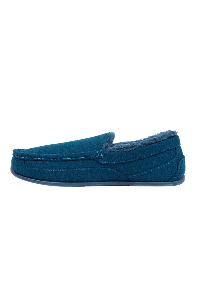 Spun Wool Moccasin Slippers, , alternate image number null