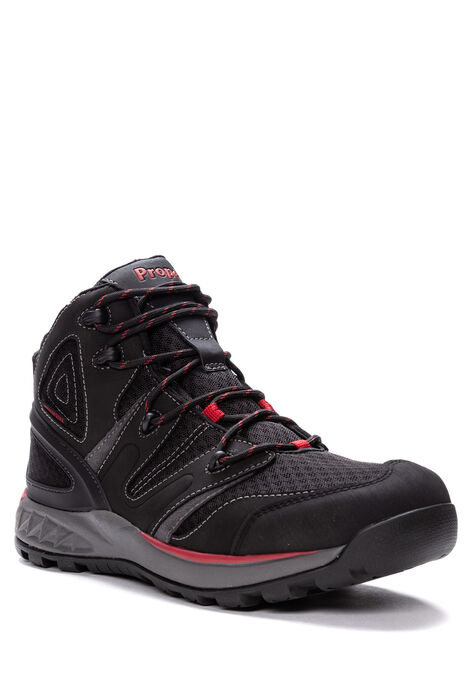 Men's Veymont Waterproof Hiking Boots, BLACK RED, hi-res image number null