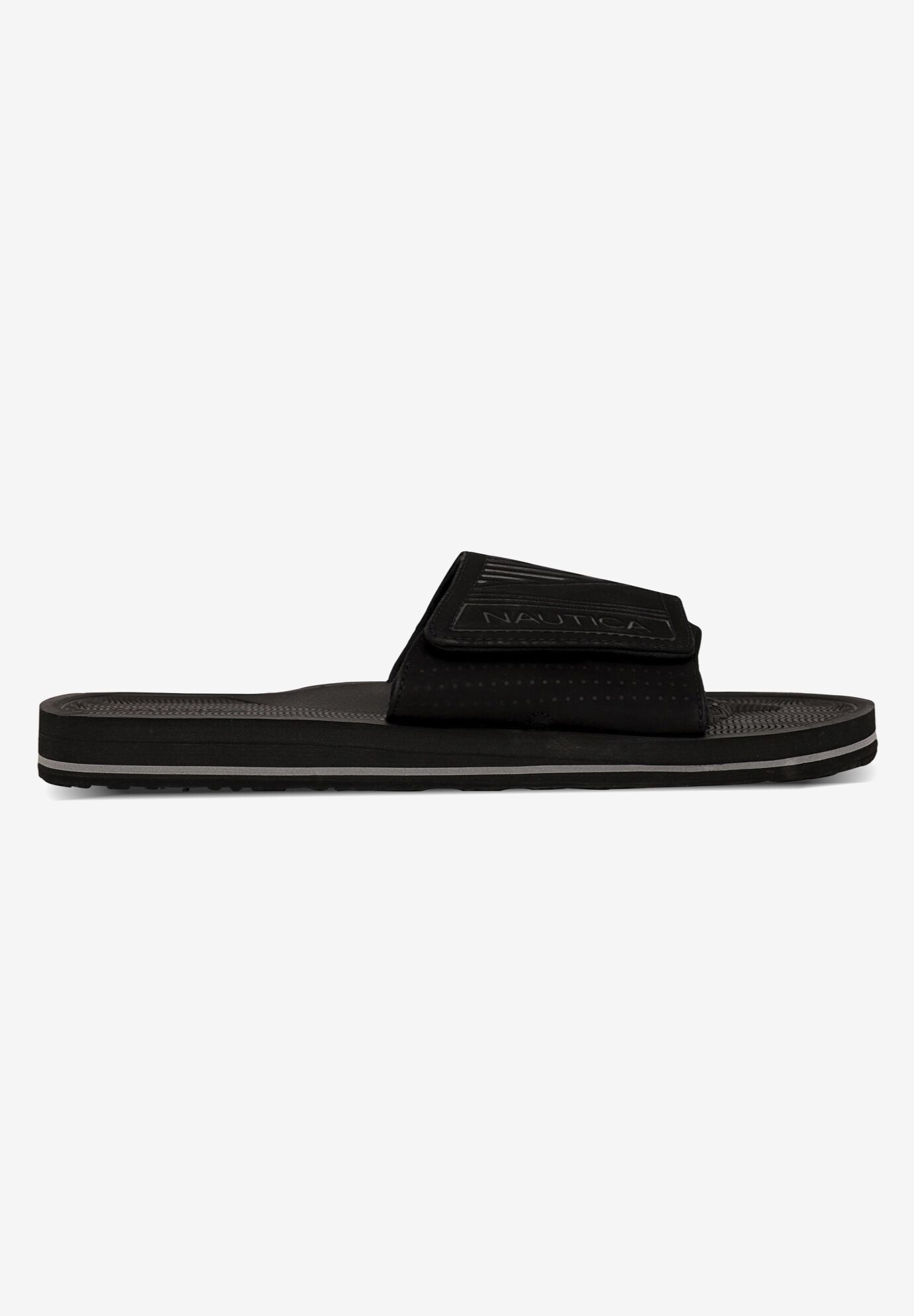 Nautica Stone Adjustable Slides, BLACK, alternate image number 3