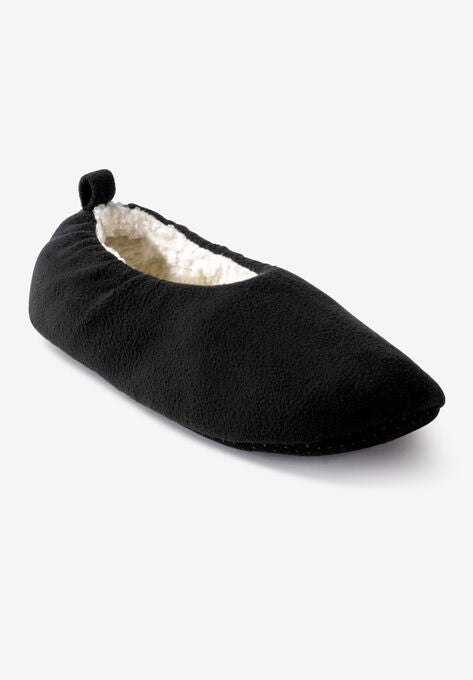Sherpa lined sock slipper, BLACK, hi-res image number null