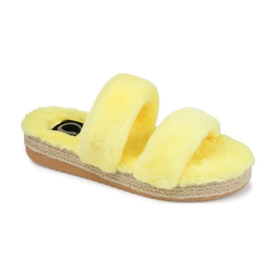 Women's Faux Fur Relaxx Slipper, Yellow, hi-res image number null