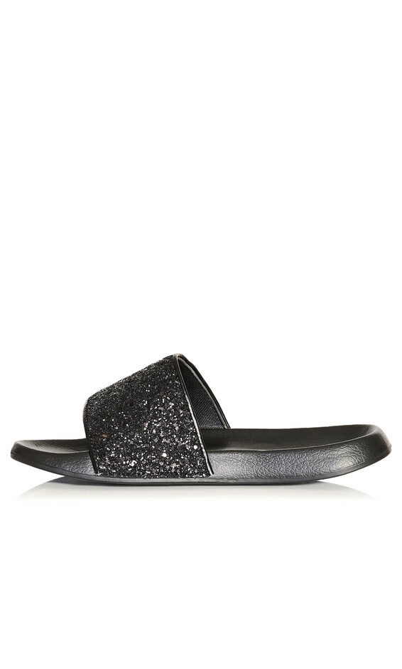 WIDE FIT Sally Sparkle Slide - black, , alternate image number null