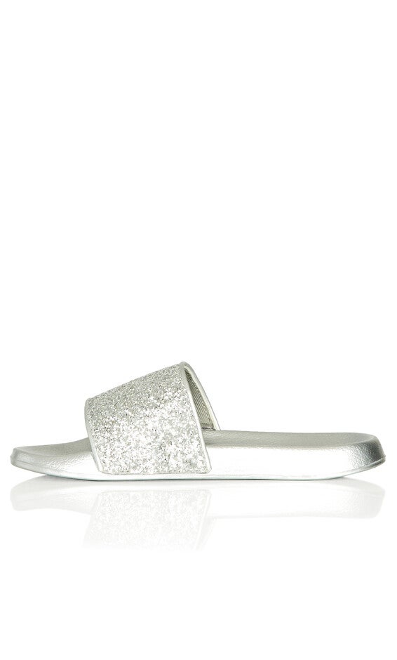 WIDE FIT Sally Sparkle Slide - silver, , alternate image number 3